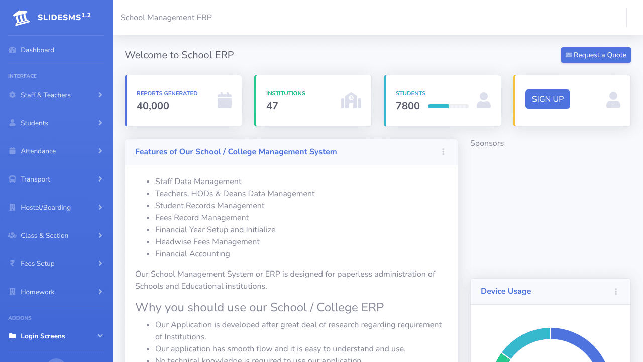 Free School Management System