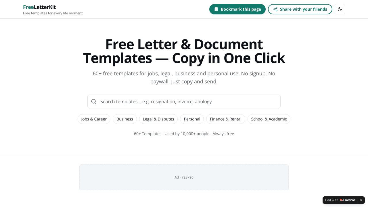FreeLetterKit
