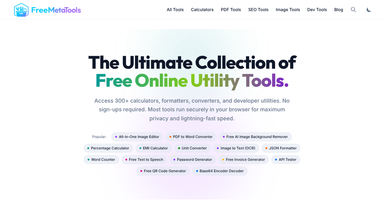 FreeMetaTools: Free Online Utility Tools