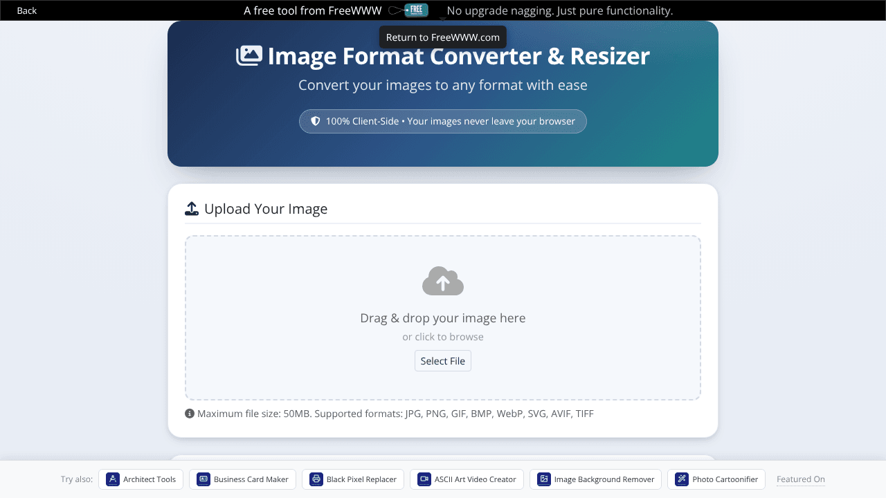 FreeWWW Image Converter & Resizer