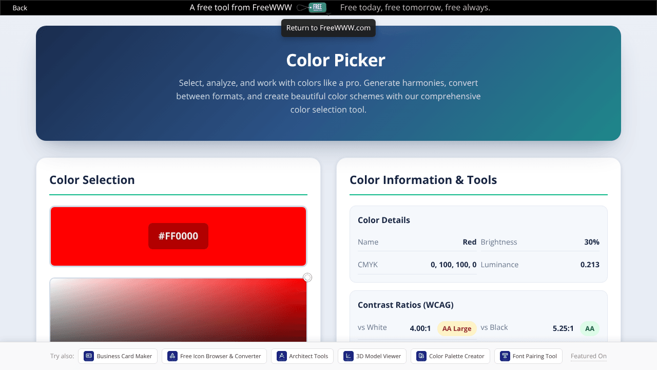 FreeWWW Professional Color Picker