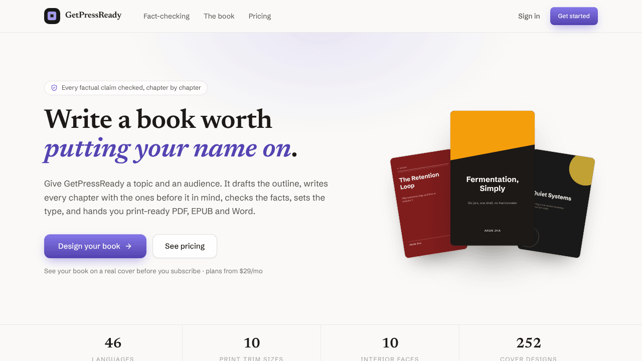 GetPressReady: One Prompt, One Book
