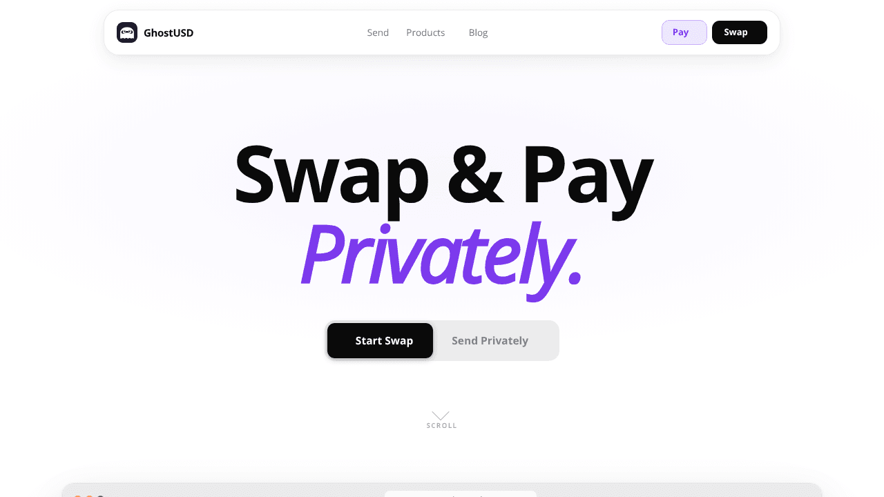 GhostUSD.xyz - Privacy Swap Aggregator