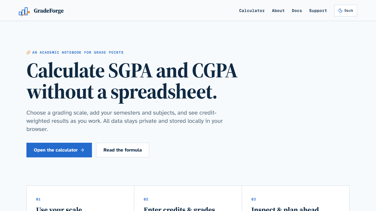 GradeForge — SGPA and CGPA Calculator