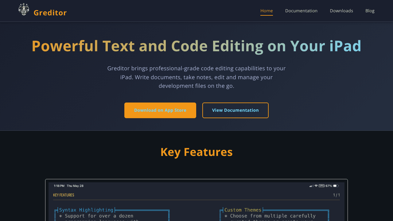 Greditor Code/Text Editor for iPad