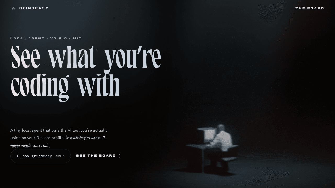 grindeasy · see what you're coding with