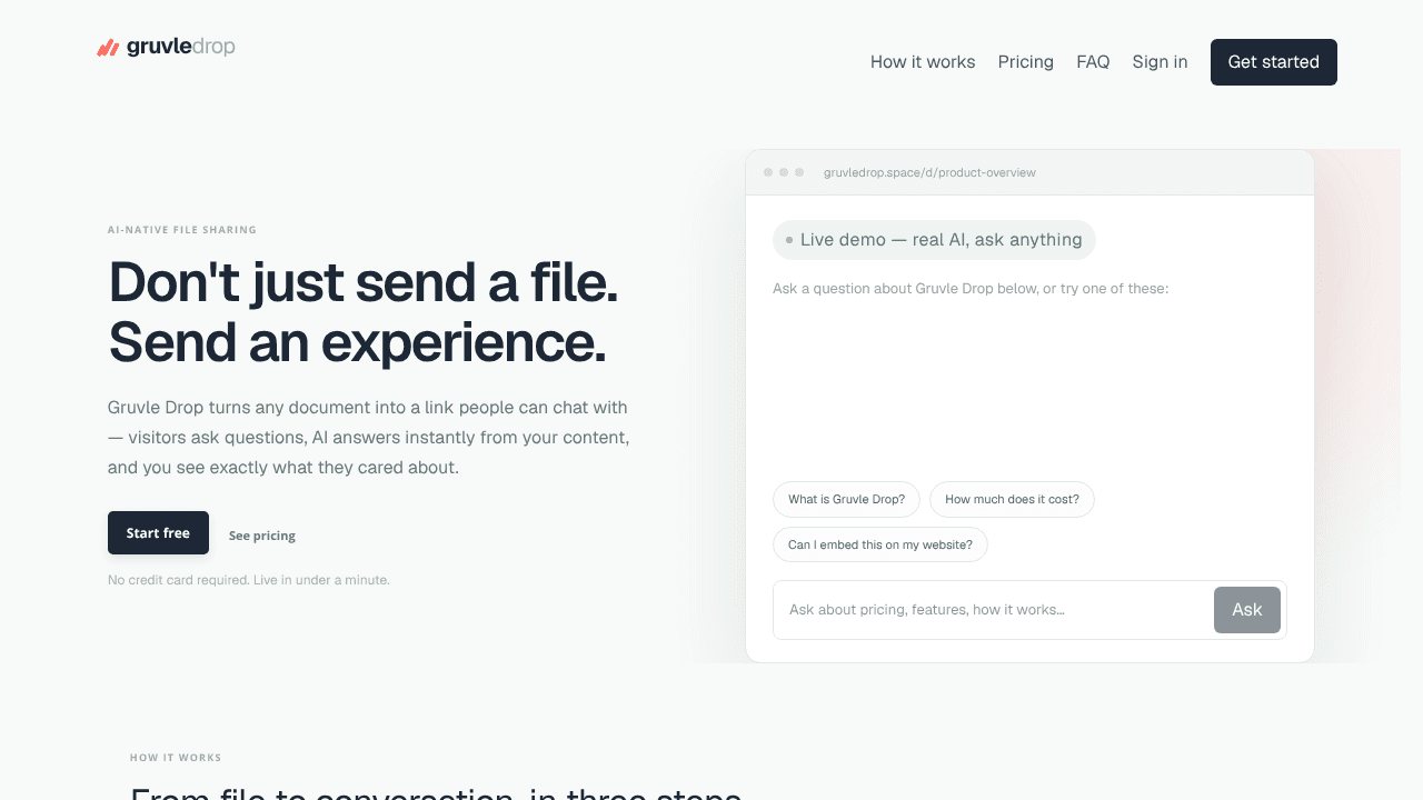 Gruvle Drop website screenshot