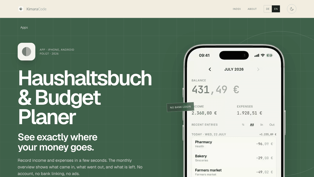 Haushaltsbuch & Budget Planer