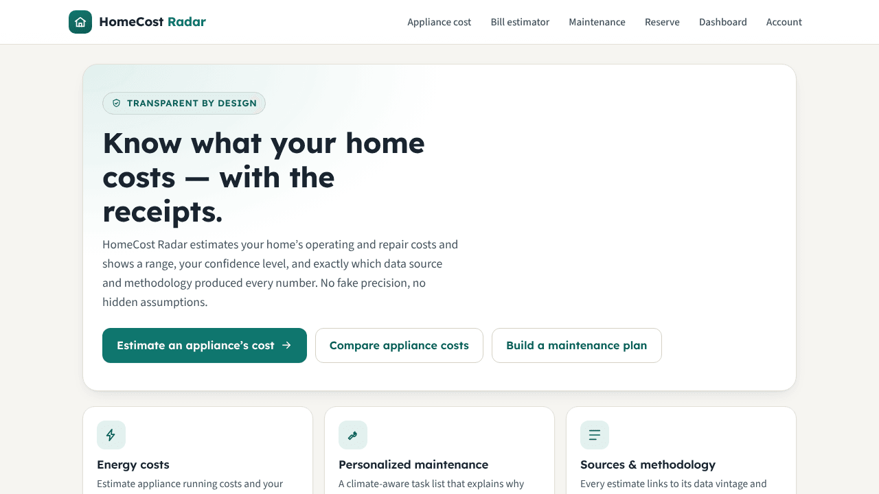 HomeCostRadar