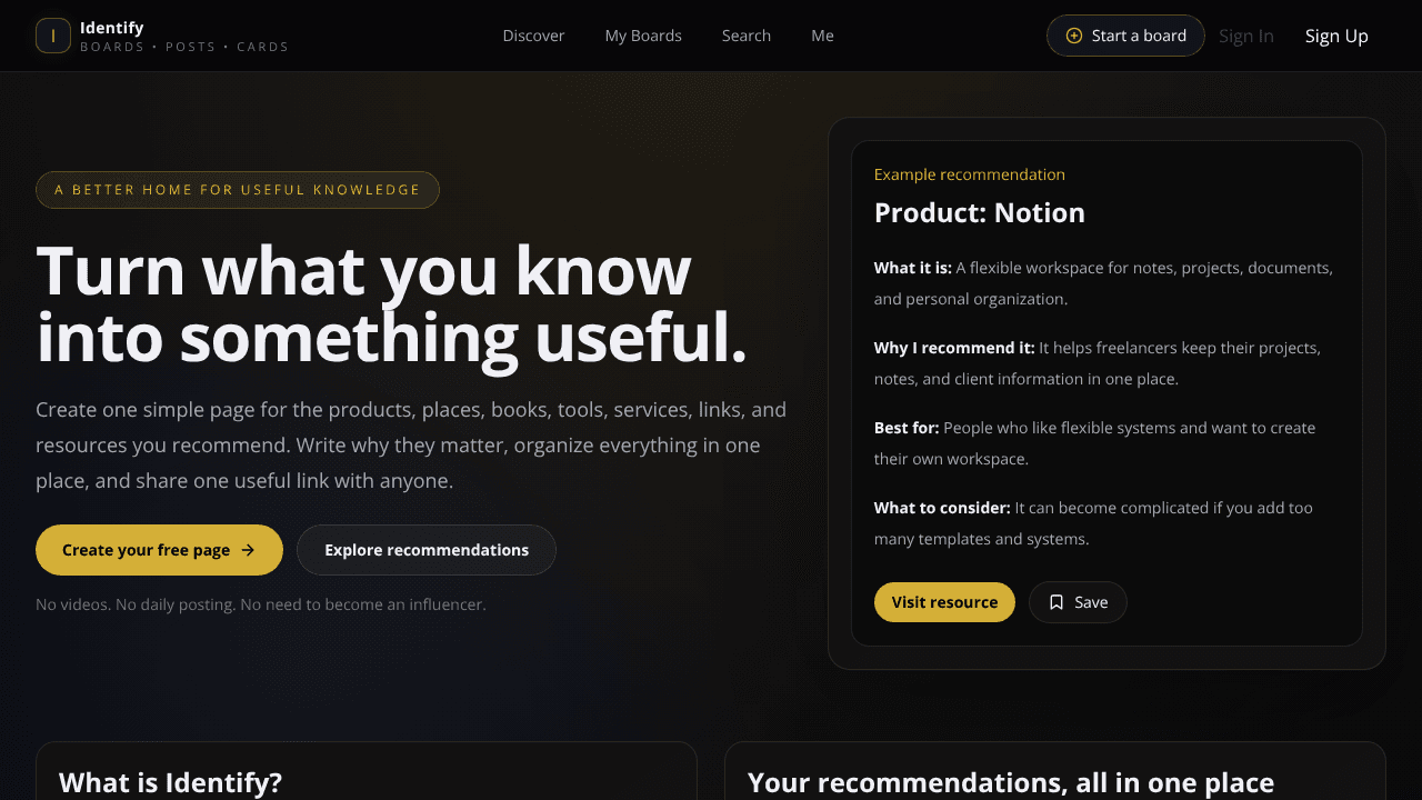 Identify website screenshot
