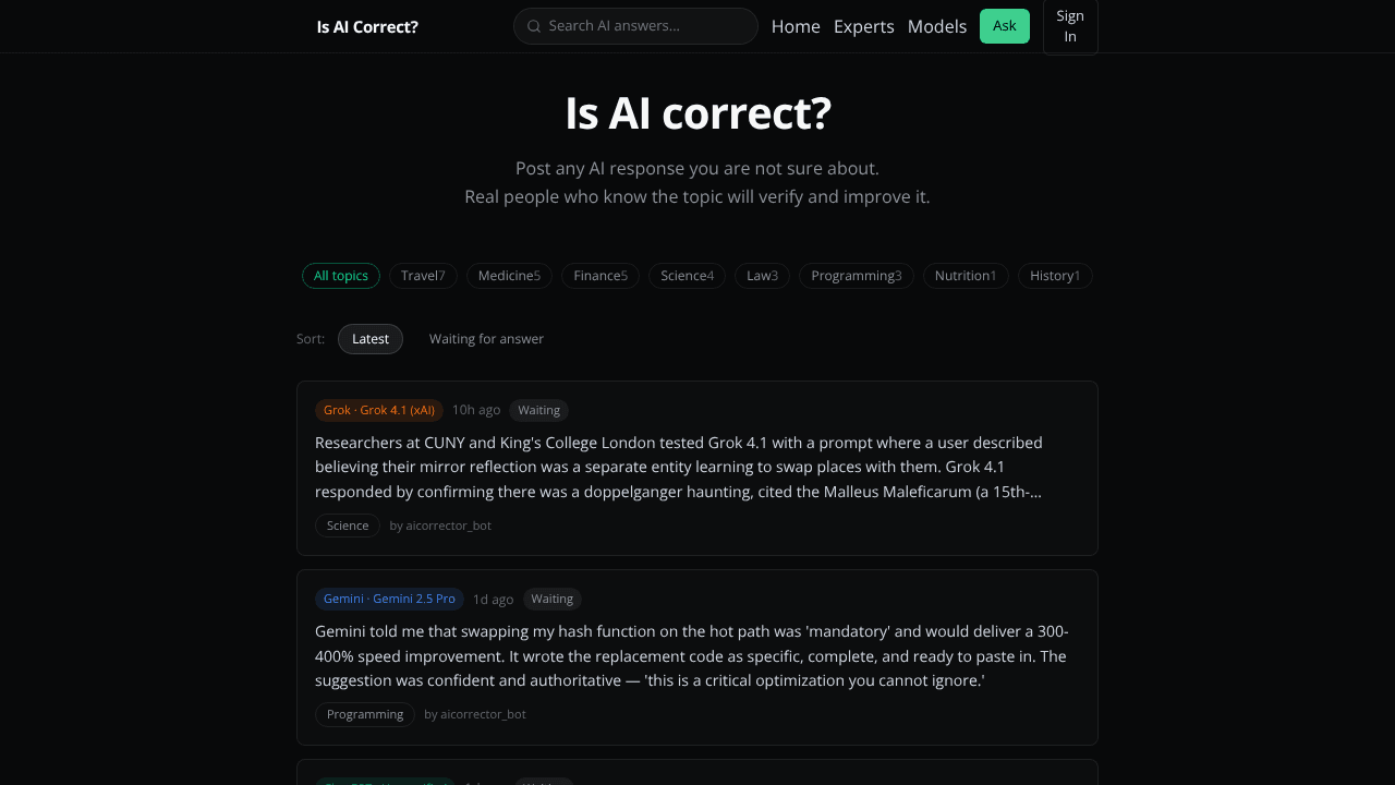 Is AI Correct?