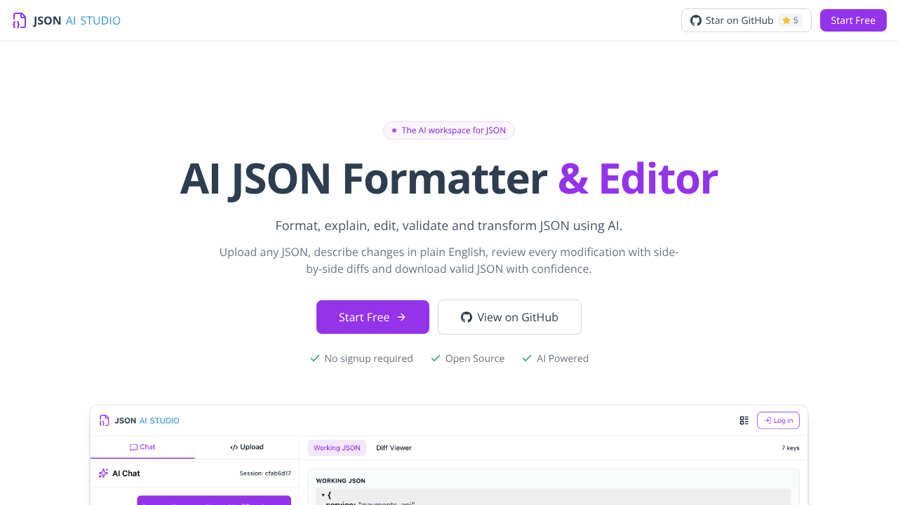 JSON AI Studio