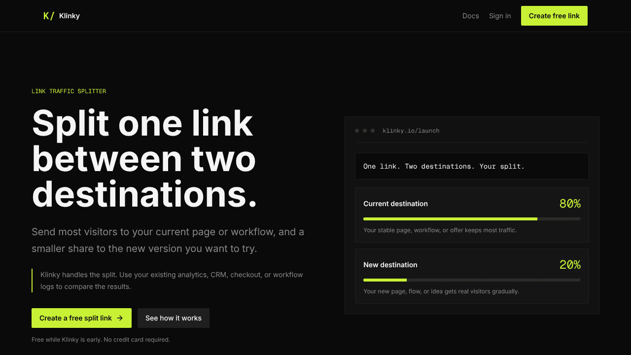 Klinky website screenshot
