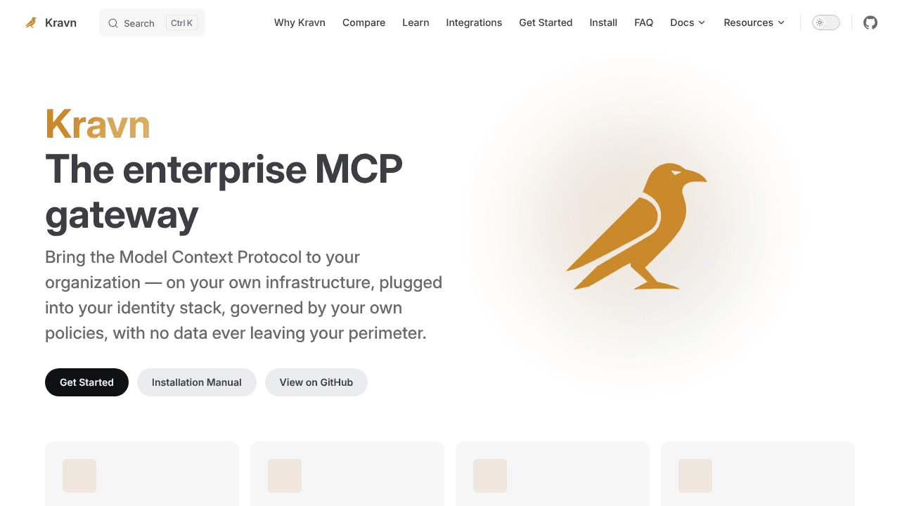 Kravn website screenshot