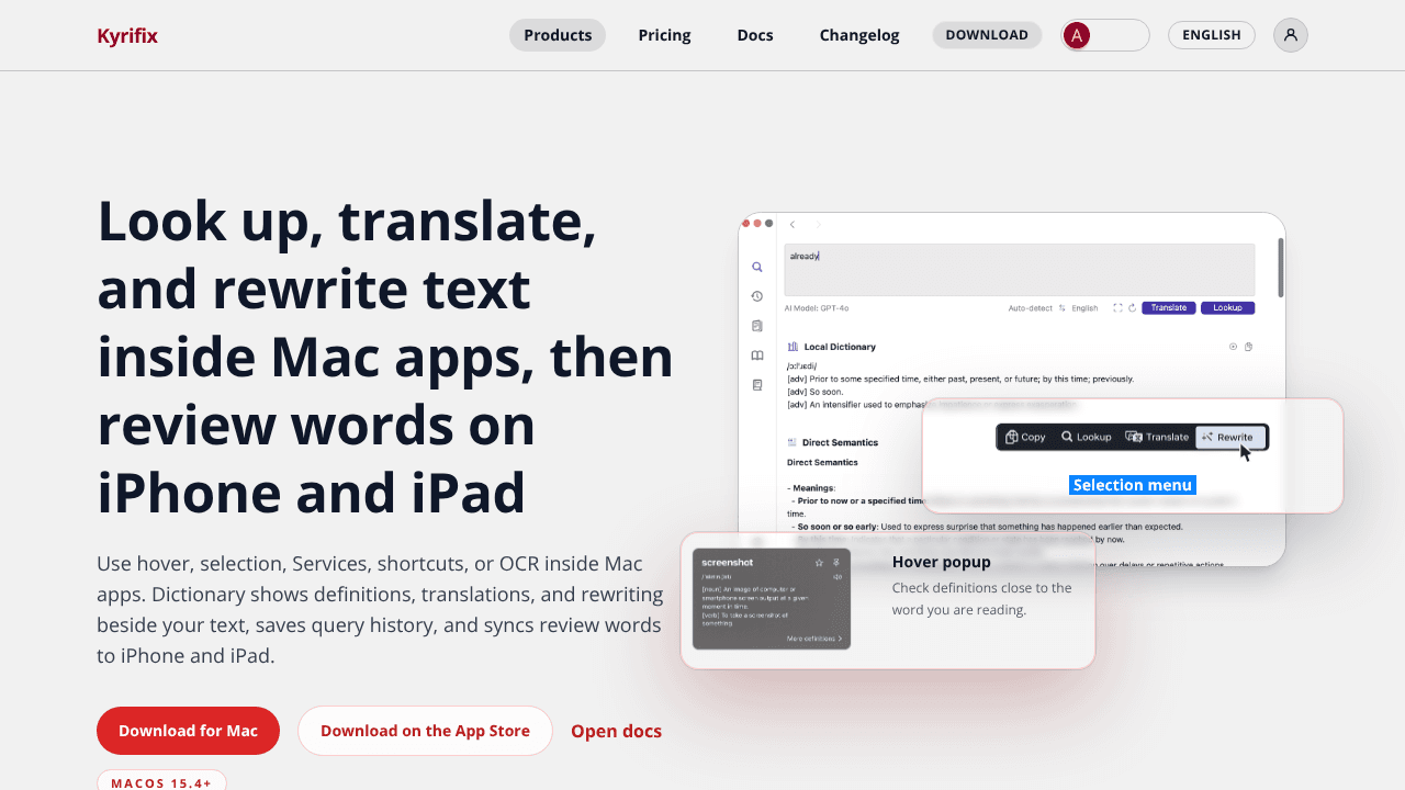 Kyrifix Dictionary website screenshot