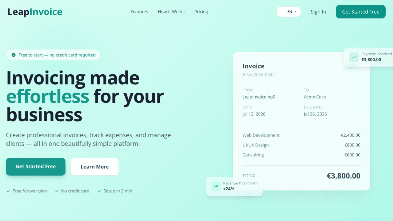 LeapInvoice — Invoicing as it should be