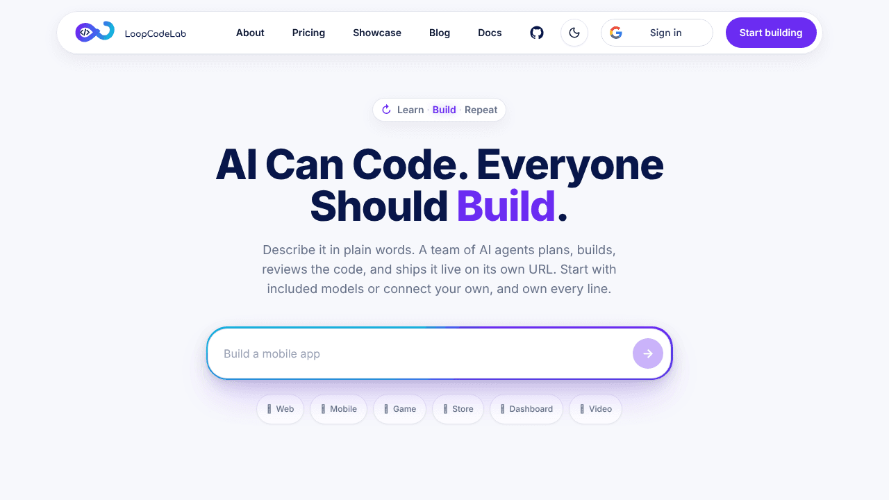 LoopCodeLab website screenshot
