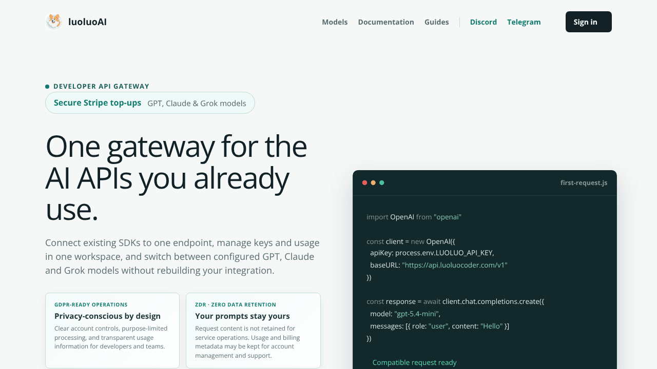 luoluoAI-API gateway