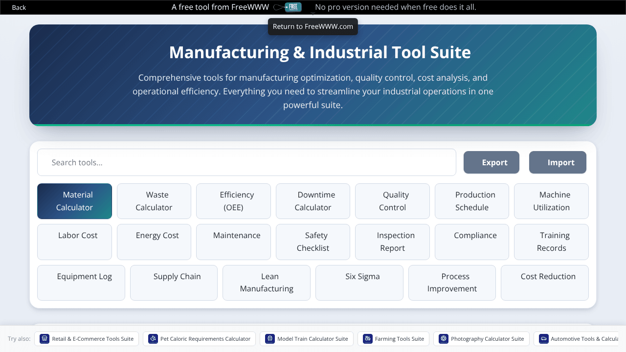 Manufacturing & Industrial Suite
