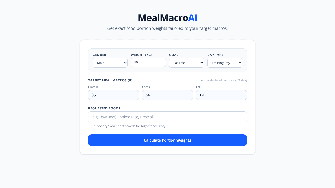 MealMacroAI website screenshot