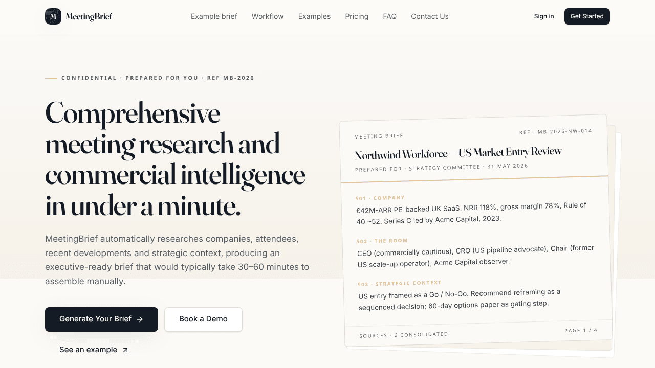MeetingBrief - Smarter meeting prep