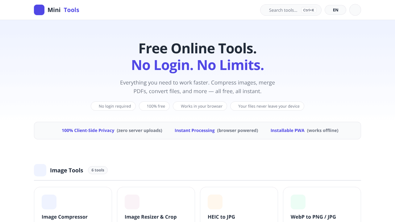 MiniTools — Free Online Tools.