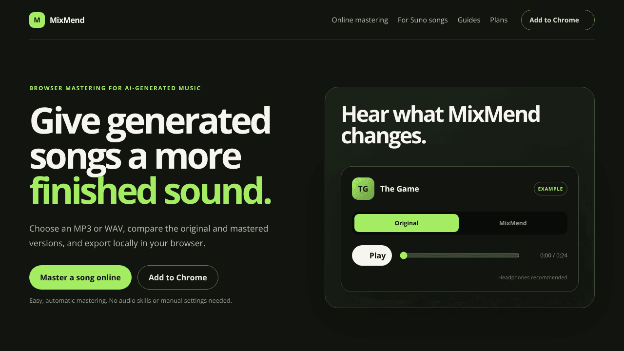 MixMend website screenshot