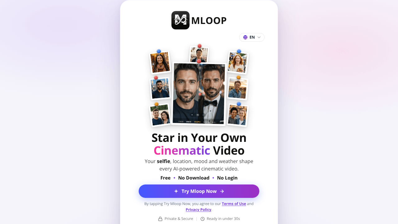 Mloop: a live selfie = cinematic video