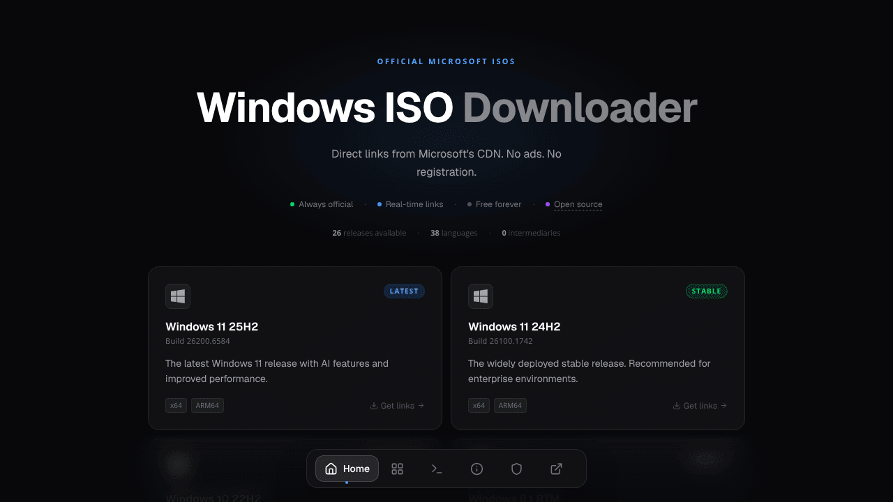 MSDL — Windows ISO Downloader