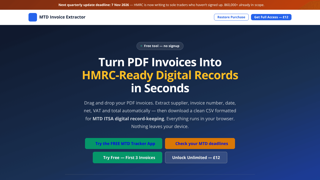 MTD Invoice Extractor