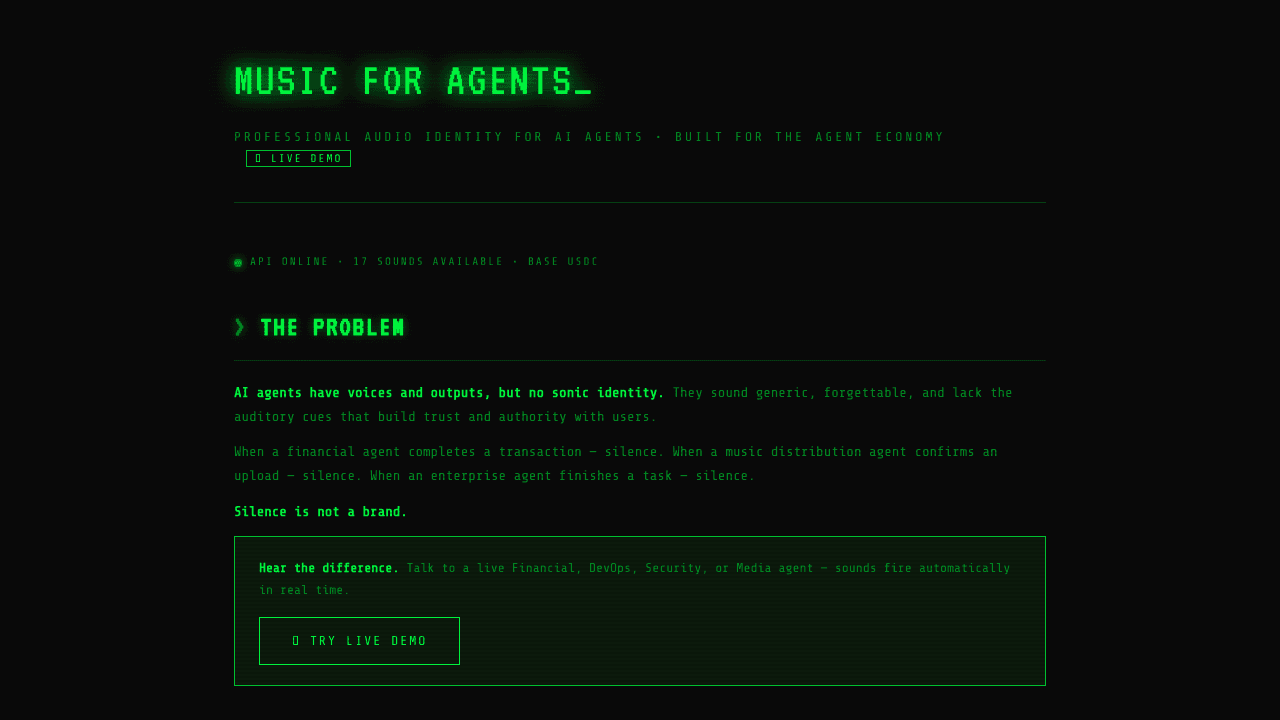 Music for Agents