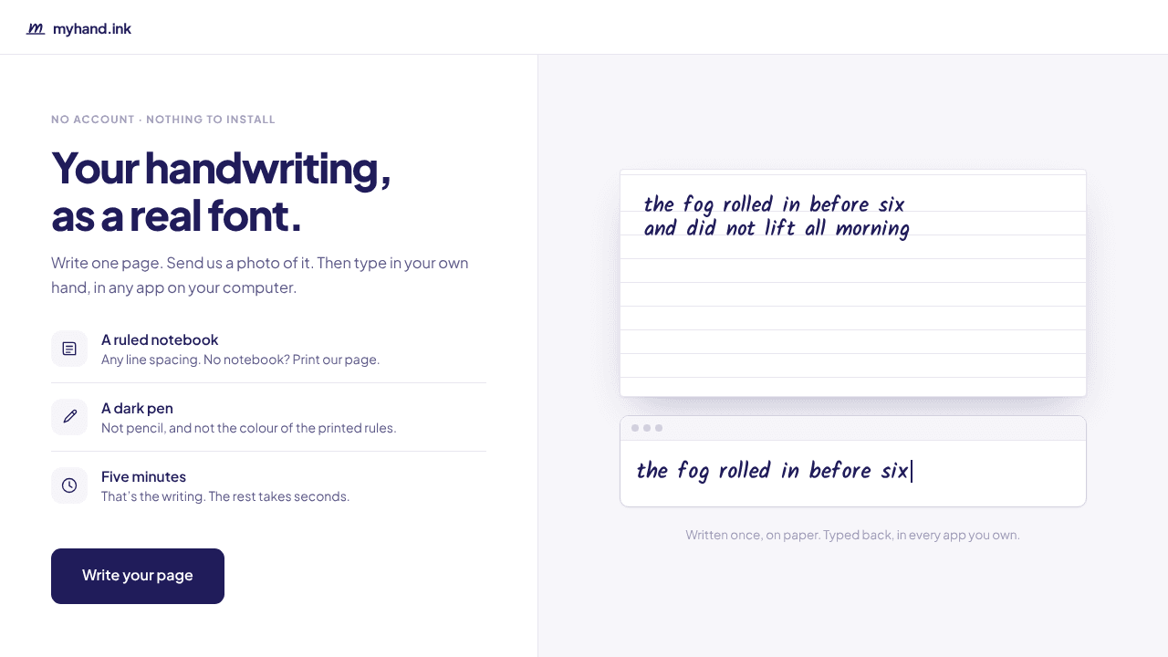 myhand.ink website screenshot