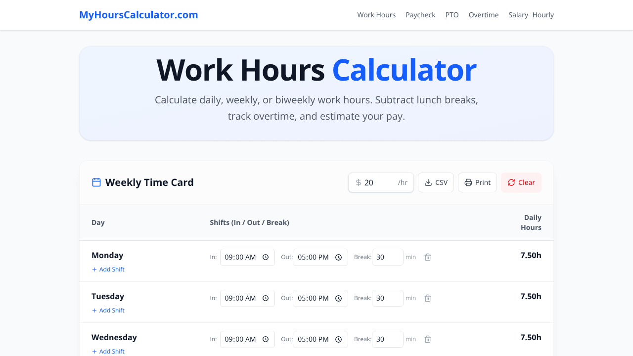 MyHoursCalculator.com