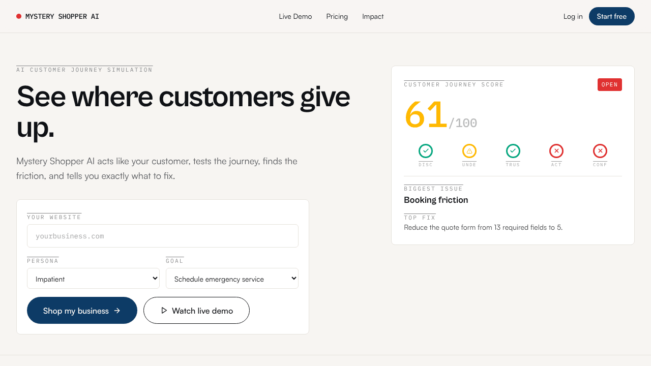 Mystery Shopper AI