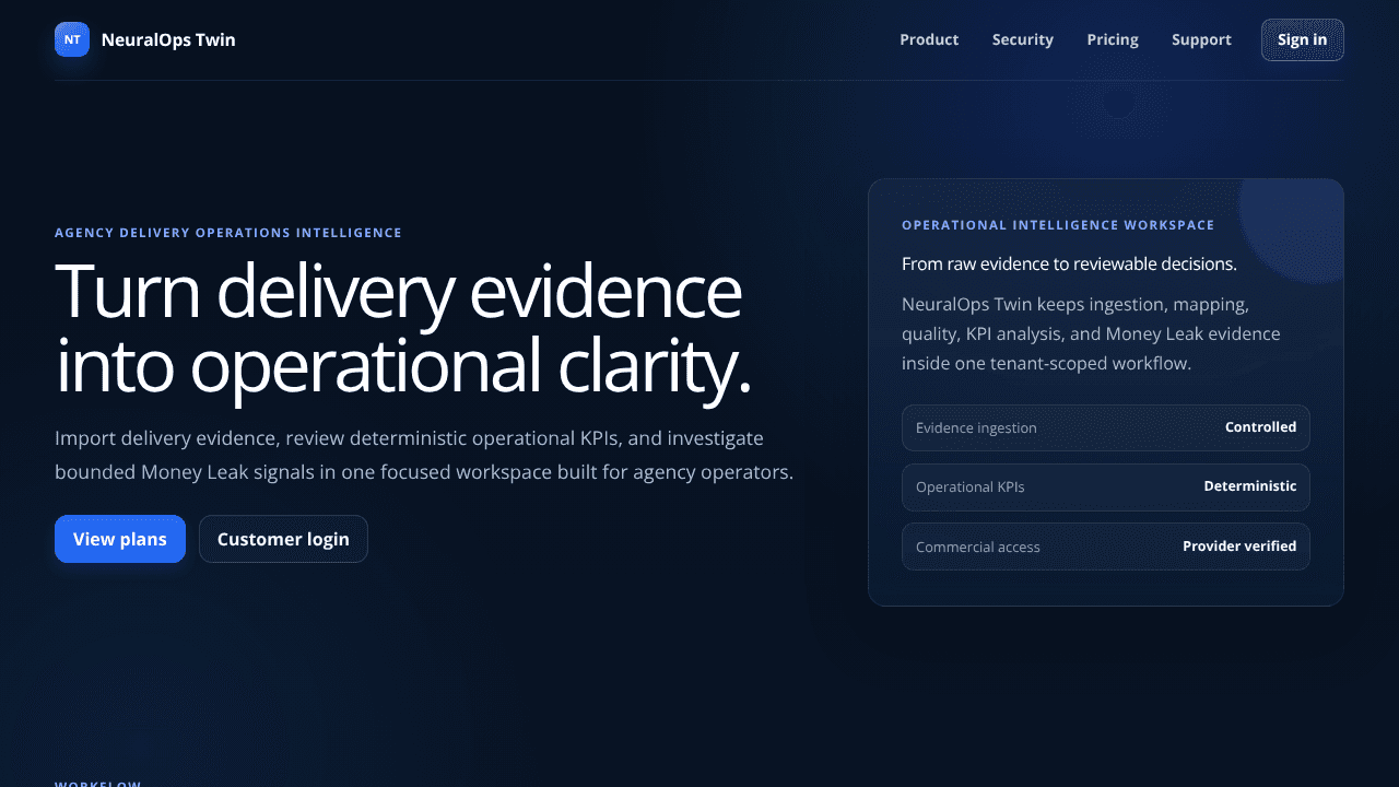 NeuralOps Twin website screenshot