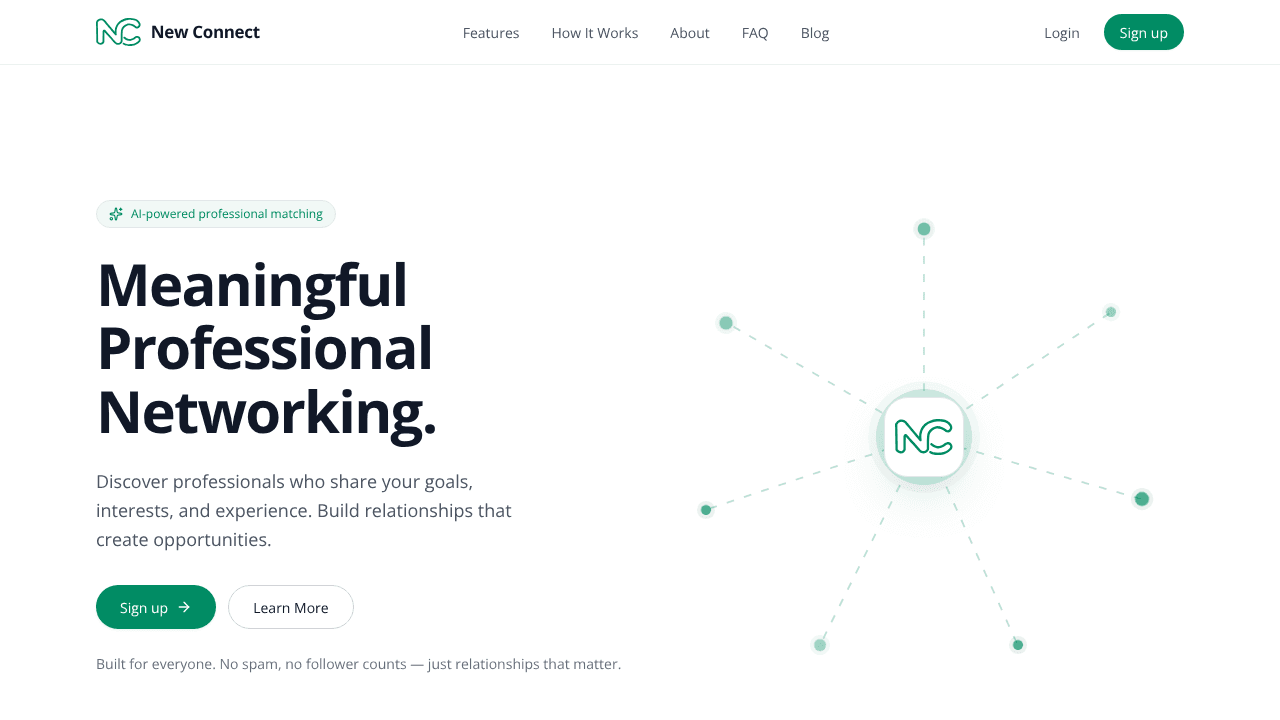 New Connect website screenshot