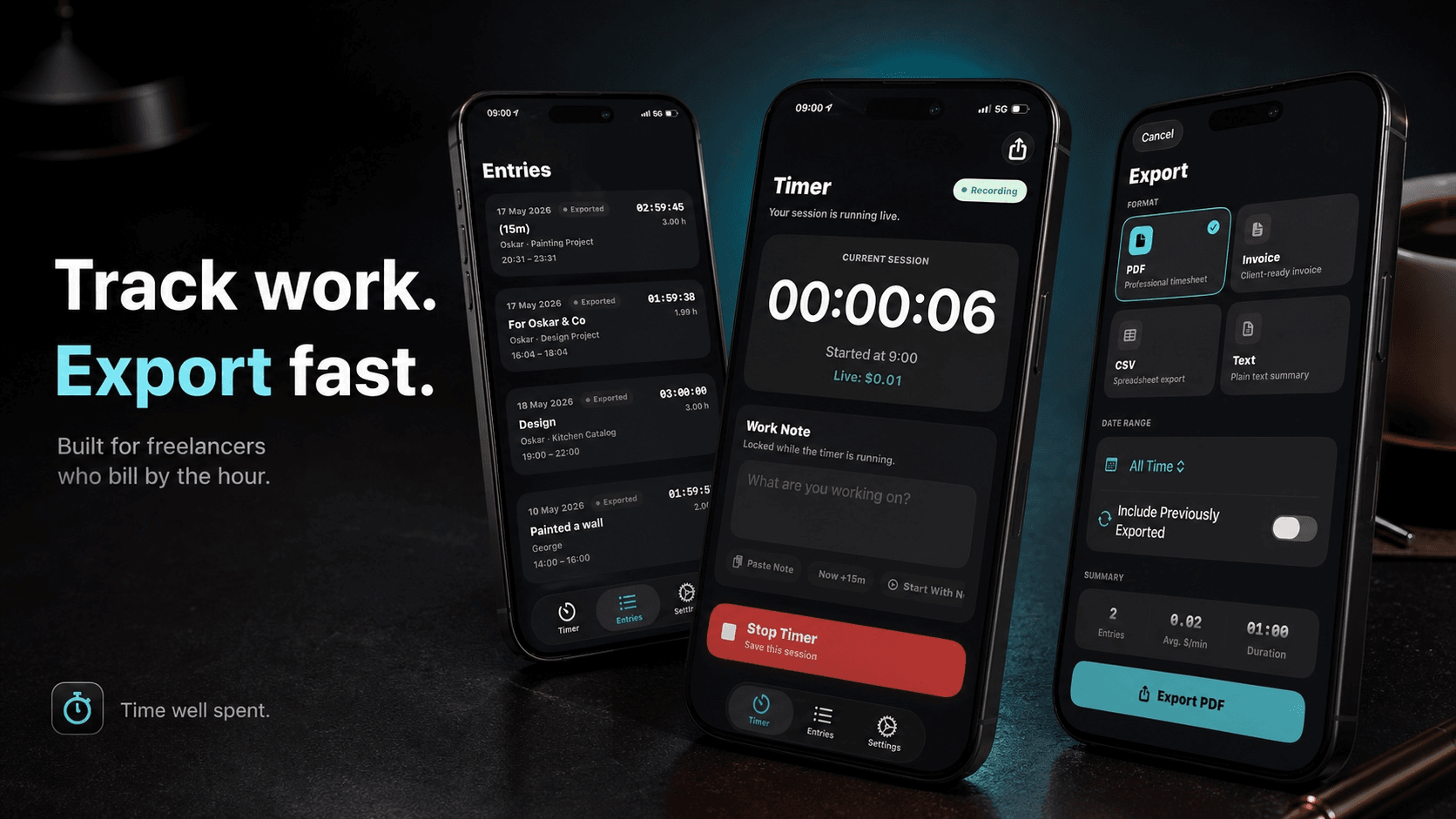 NotaTime - Start timer. Do work. Finish peacefully.