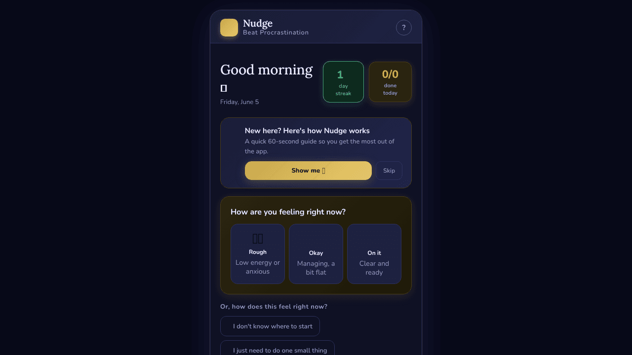 Nudge — Beat Procrastination