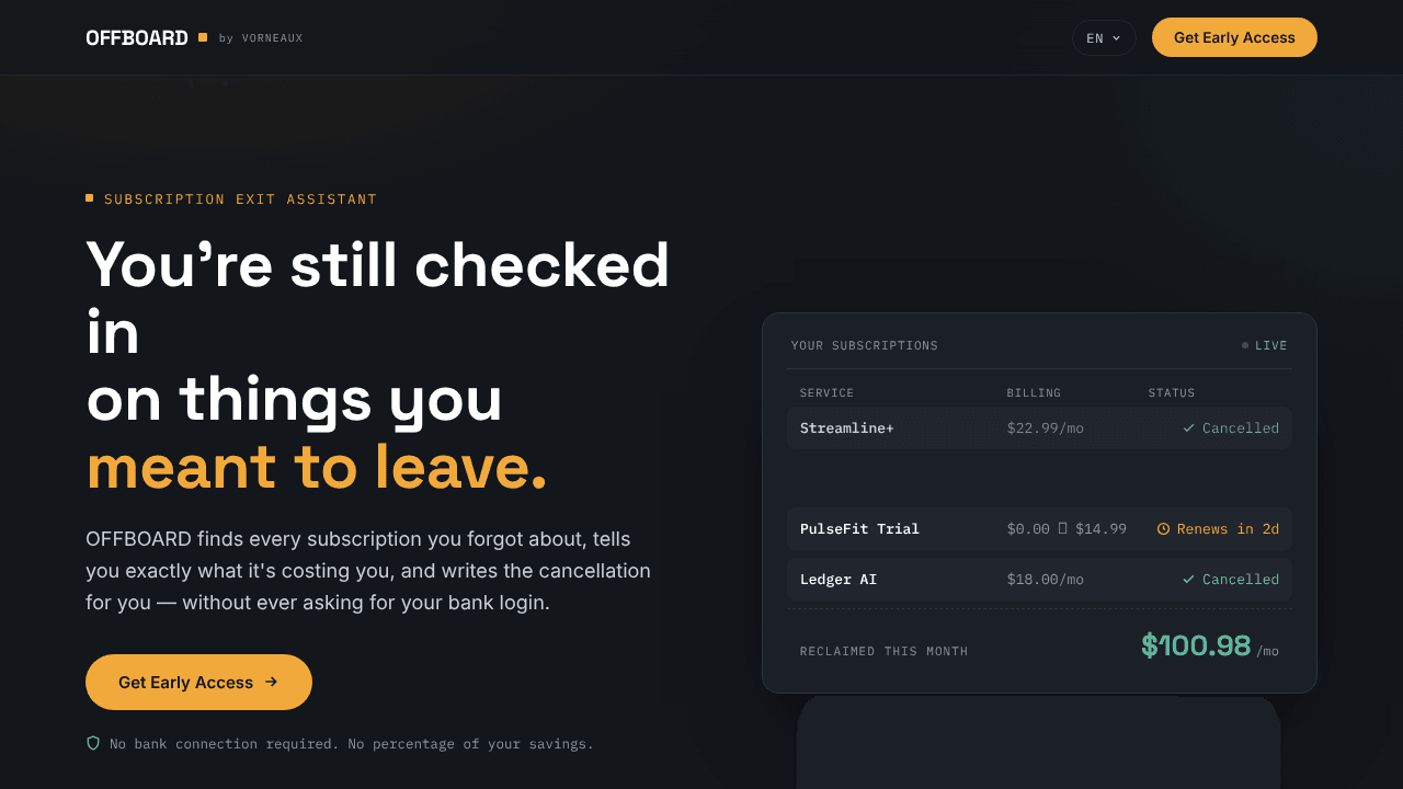 OFFBOARD — Cancel Anything, Safely