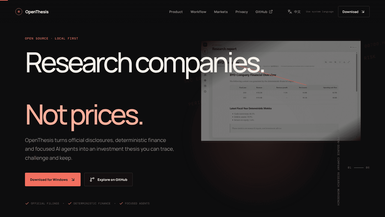 OpenThesis — AI Company Research