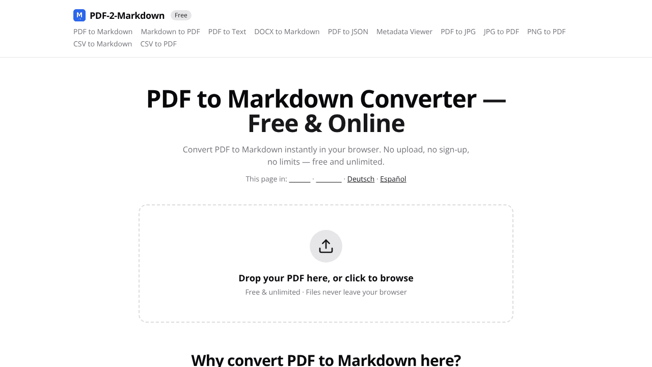 PDF-2-Markdown: Free Online Converter