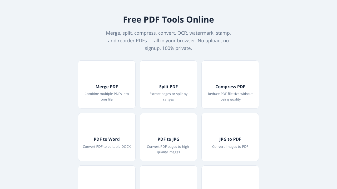 PDF Utilities is a free PDF toolset