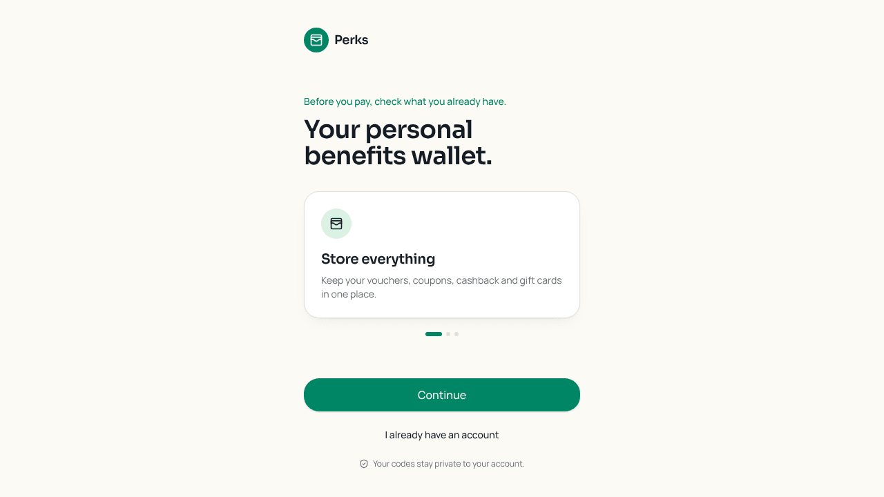 Perks — Your personal benefits wallet