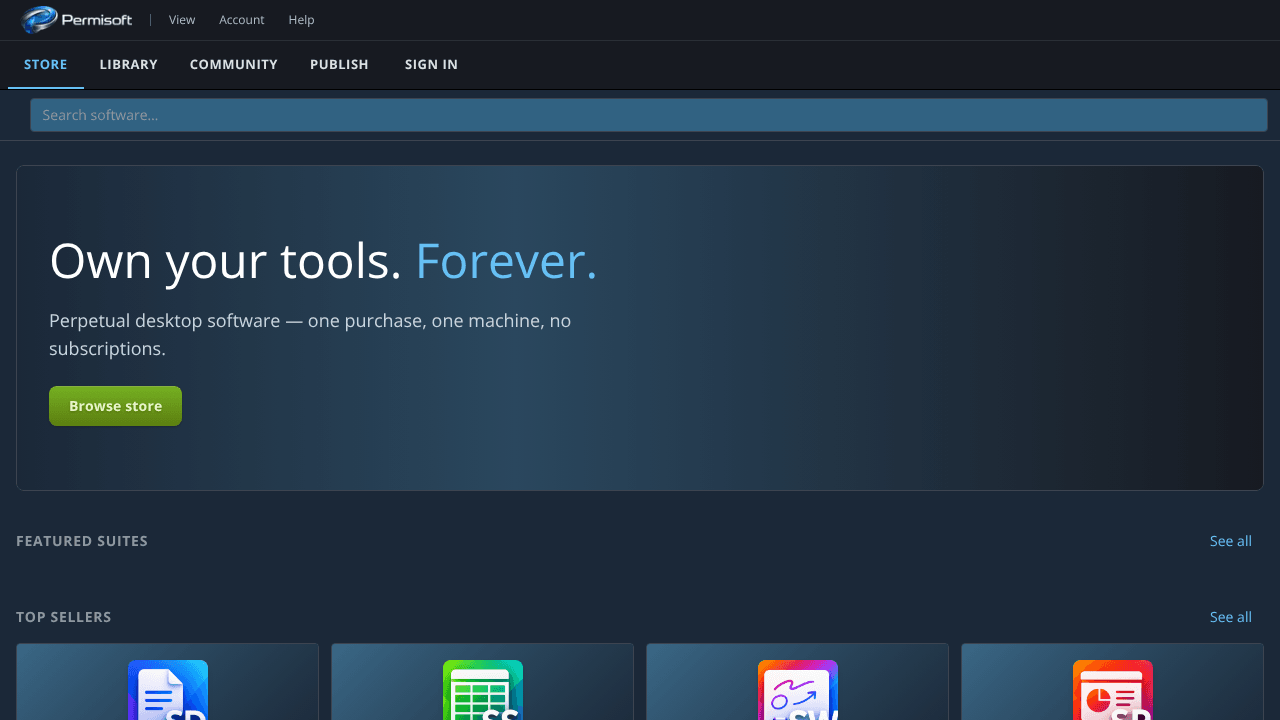 Permisoft -- Software Marketplace