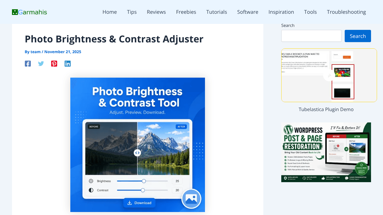 Photo Brightness & Contrast Adjuster