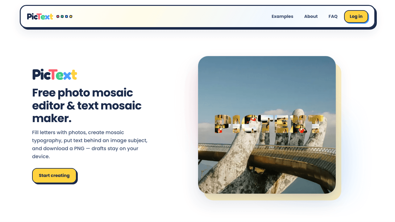 PicText website screenshot