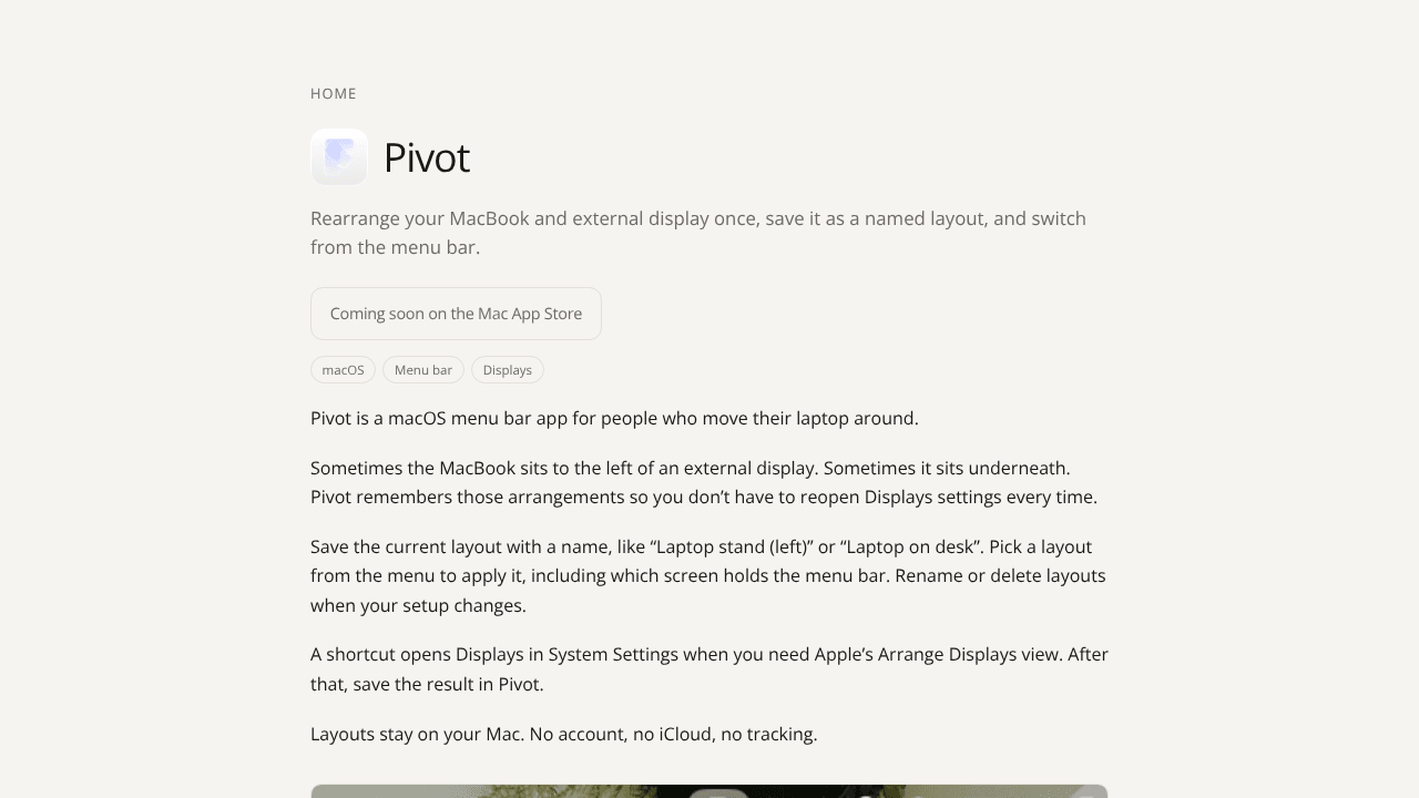 Pivot – Display Layout utility for macOS