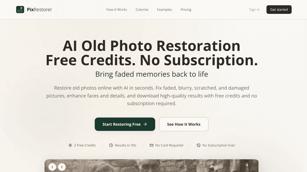 PixRestorer-AI Old Photo Restoration