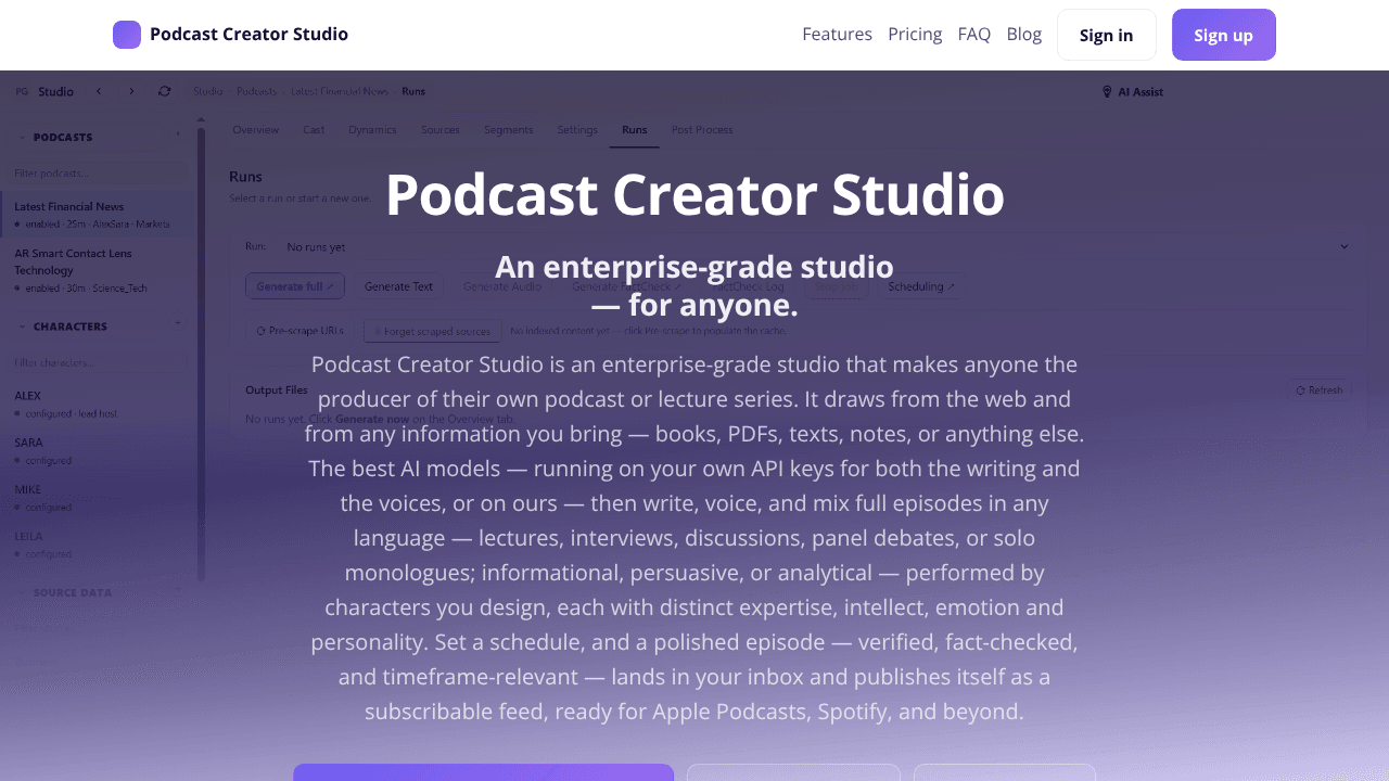 Podcast Creator Studio