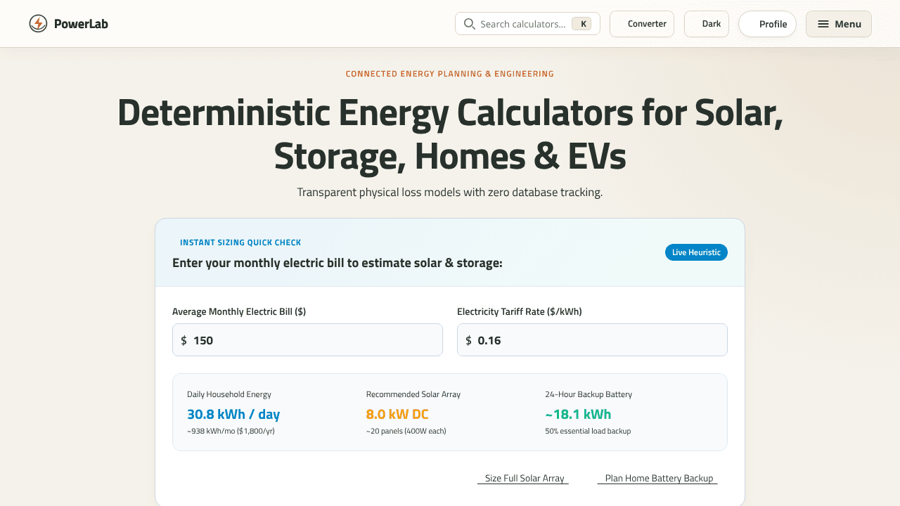 PowerLab — Energy Planning Tools